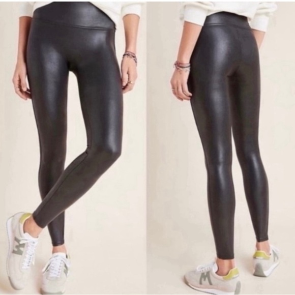 SPANX Black Faux Leather Leggings Size S - Picture 1 of 10